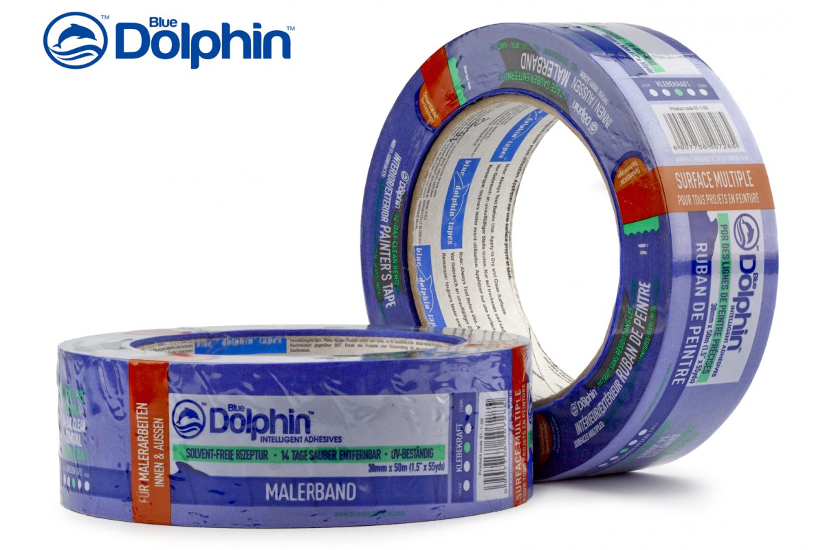 Стрічка малярська 48 мм*50 m.(СИНЯ ФАСАД) 14 дней DOLPHIN • 10-056