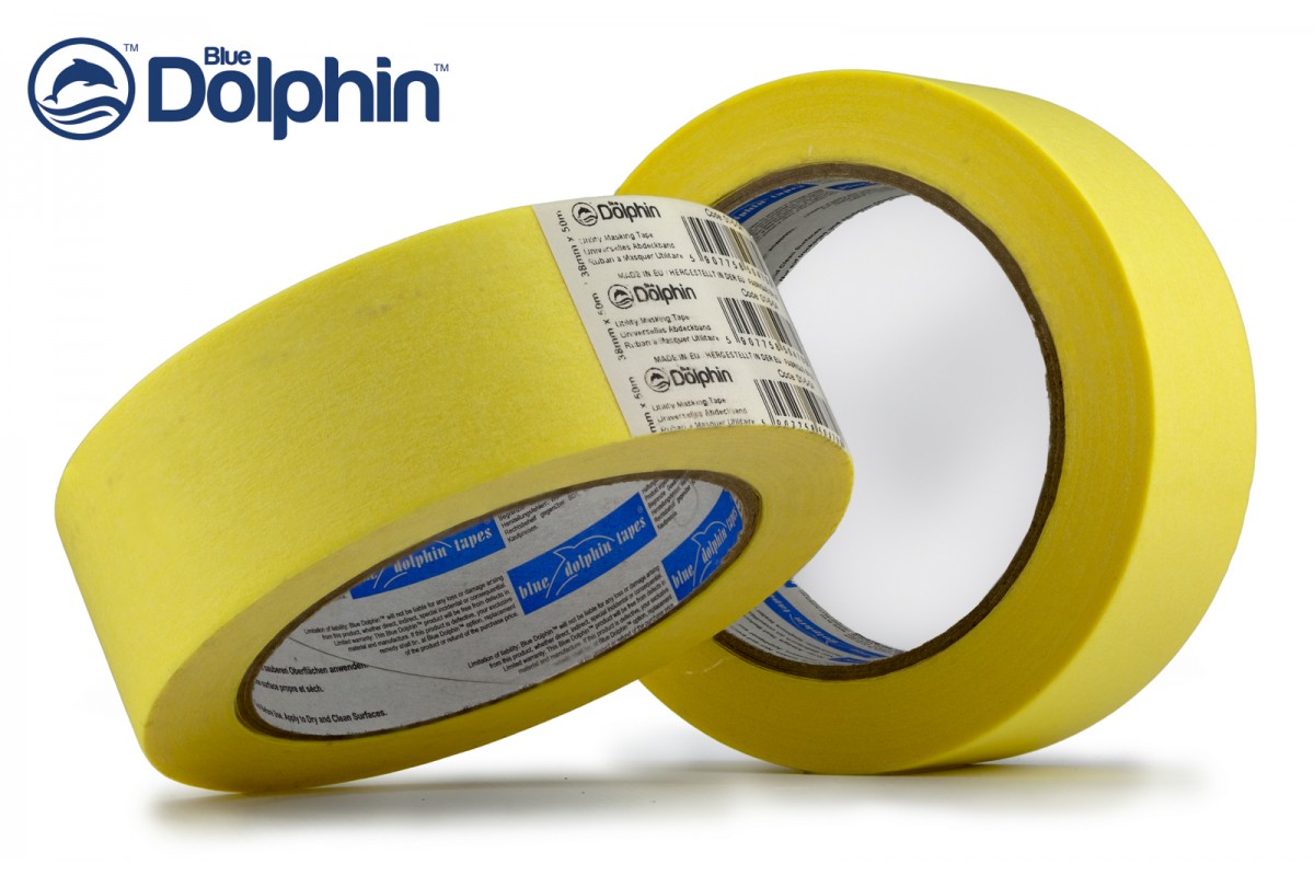 Стрічка малярська DOLPHIN 19ммх50м (ПОЛЬША) • 10-000-1